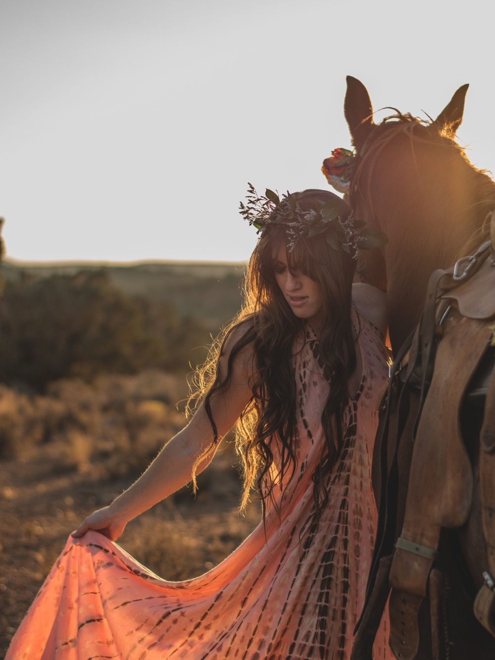 Peach Tie-Dye Maxi Dress - Picture 7 of 9